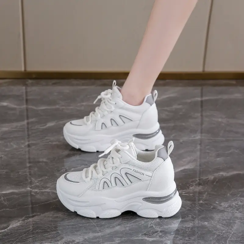 Women White Thick Sole Casual Shoes 2024 - Image 4