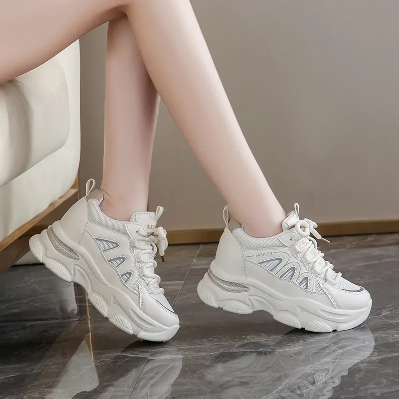 Women White Thick Sole Casual Shoes 2024 - Image 5