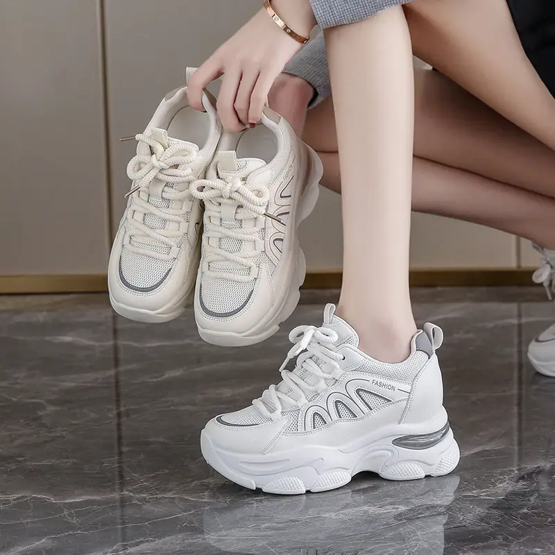 Women White Thick Sole Casual Shoes 2024 - Image 6