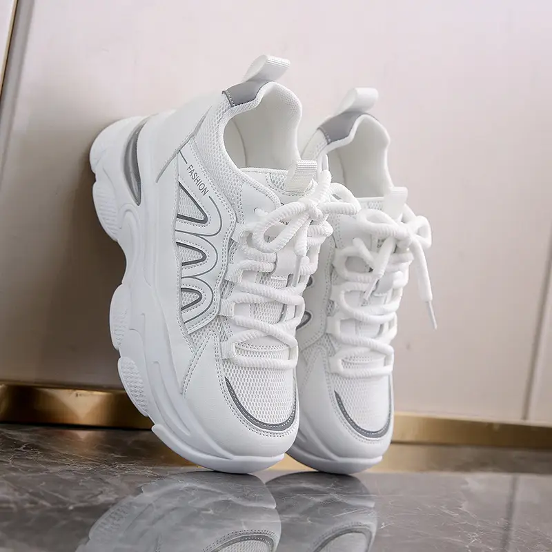 Women White Thick Sole Casual Shoes 2024 - Image 2