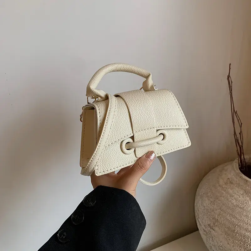 Red Litchi Pattern Shoulder Bag for Women - Image 6