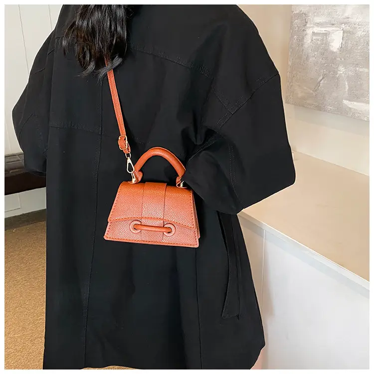 Red Litchi Pattern Shoulder Bag for Women — feature 18