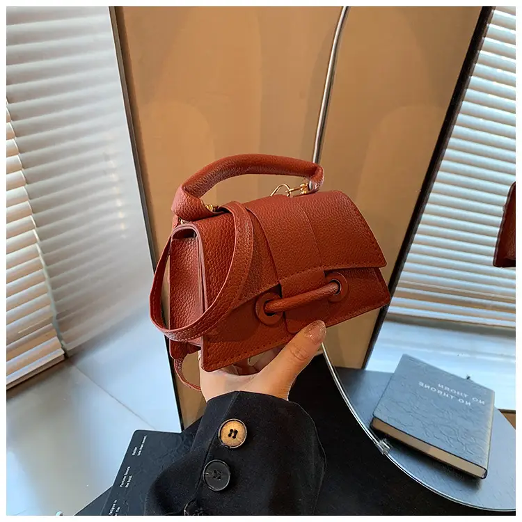 Red Litchi Pattern Shoulder Bag for Women — feature 20