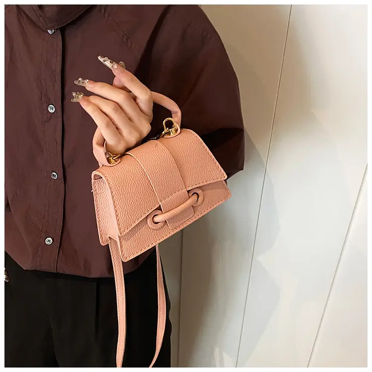 Red Litchi Pattern Shoulder Bag for Women — feature 9