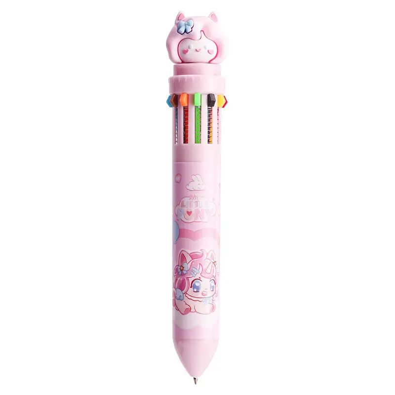Ka Ba Xiong Gao Yan Value Cartoon Press Multicolor Color Core Ballpoint Pen Cute Students Take Notes and Make Hand Accounts Multifunctional