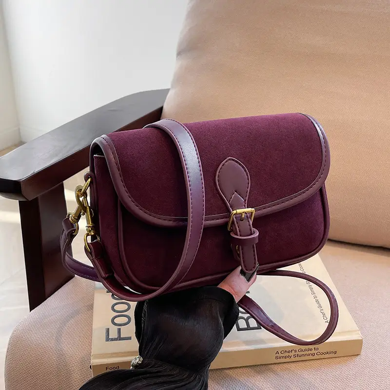 Retro Crossbody Bag Women's Burgundy 2024 - Image 5