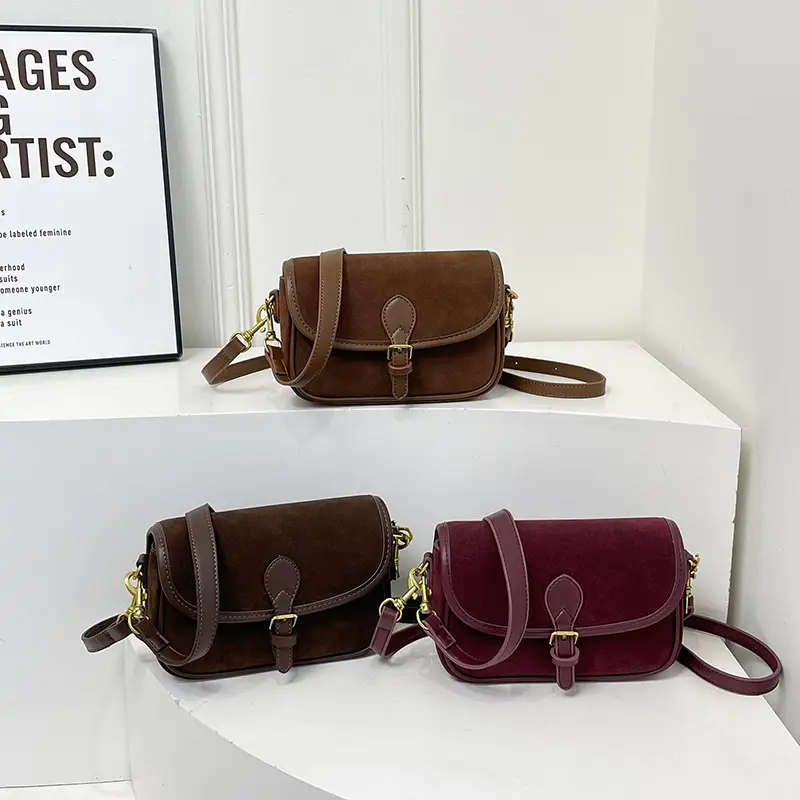 Retro Crossbody Bag Women's Burgundy 2024 - Image 7