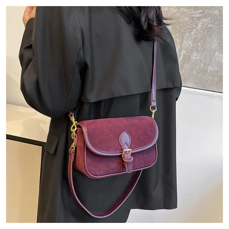 Retro Crossbody Bag Women's Burgundy 2024 — feature 13