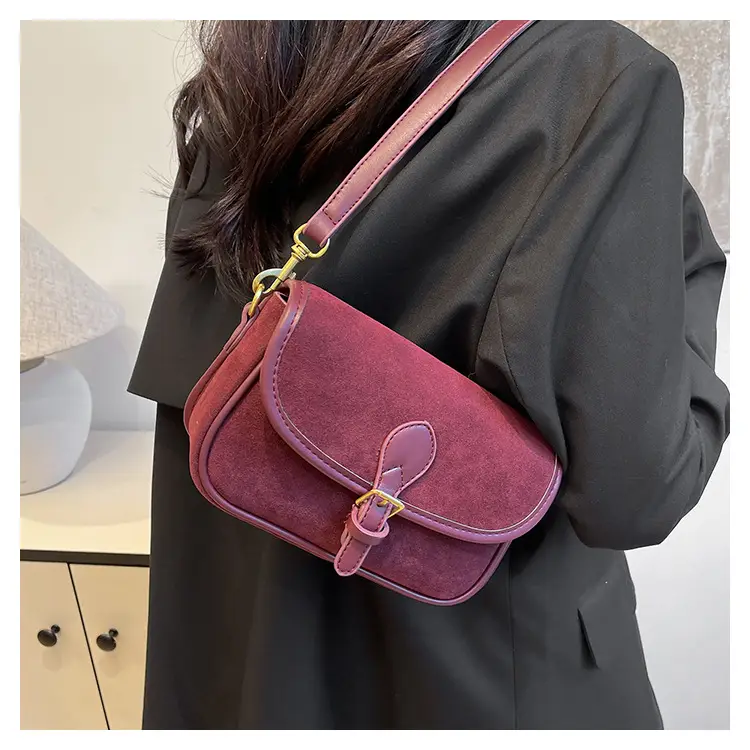 Retro Crossbody Bag Women's Burgundy 2024 — feature 14