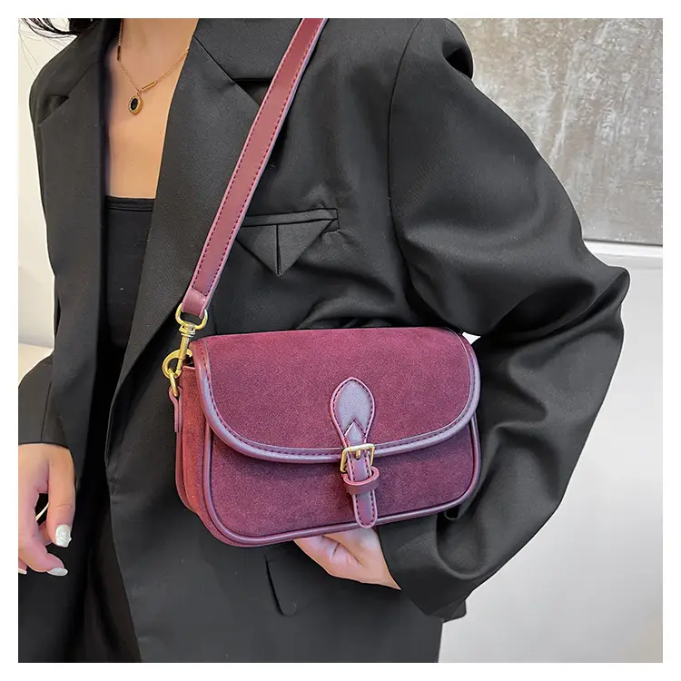 Retro Crossbody Bag Women's Burgundy 2024 — feature 15