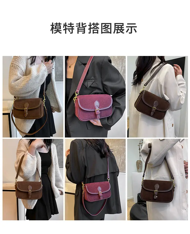 Retro Crossbody Bag Women's Burgundy 2024 — feature 6