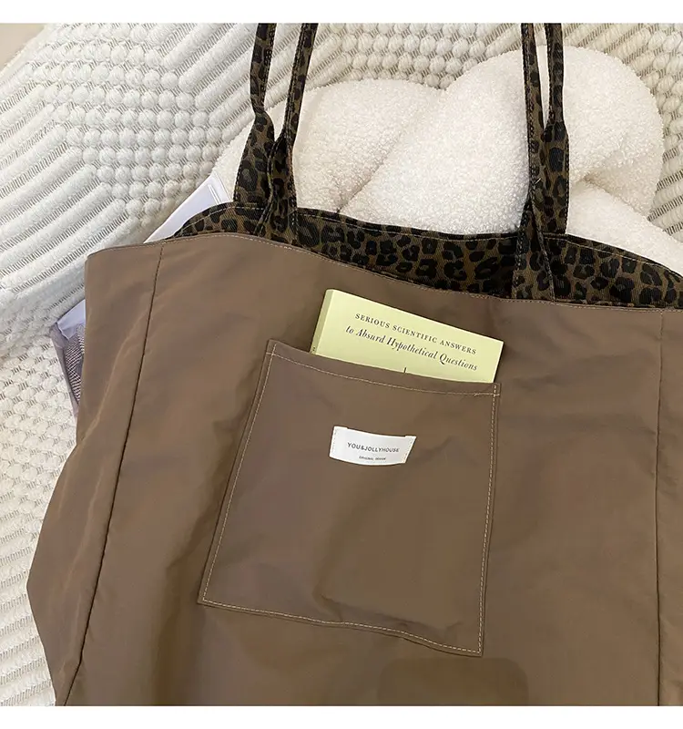 Retro Plaid Tote Bag Large Capacity Double Sided Back — feature 6