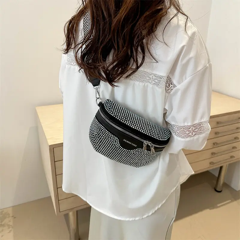 Pink Rhinestone Crossbody Bag for Women - Image 6