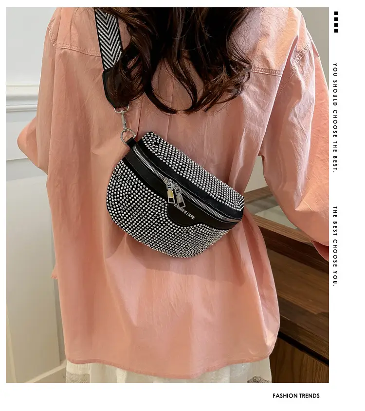 Pink Rhinestone Crossbody Bag for Women — feature 1