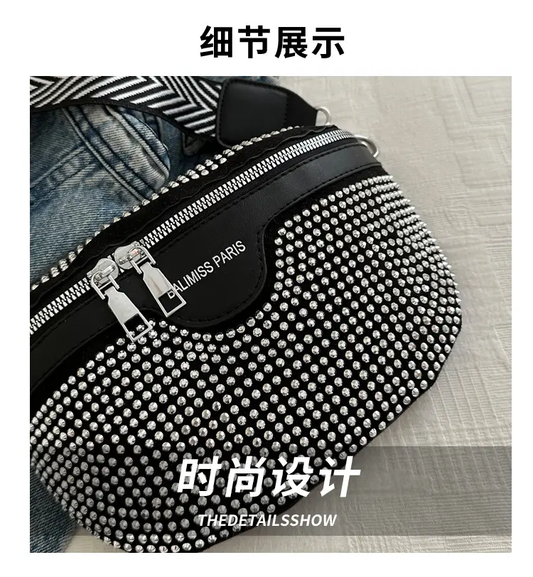 Pink Rhinestone Crossbody Bag for Women — feature 3
