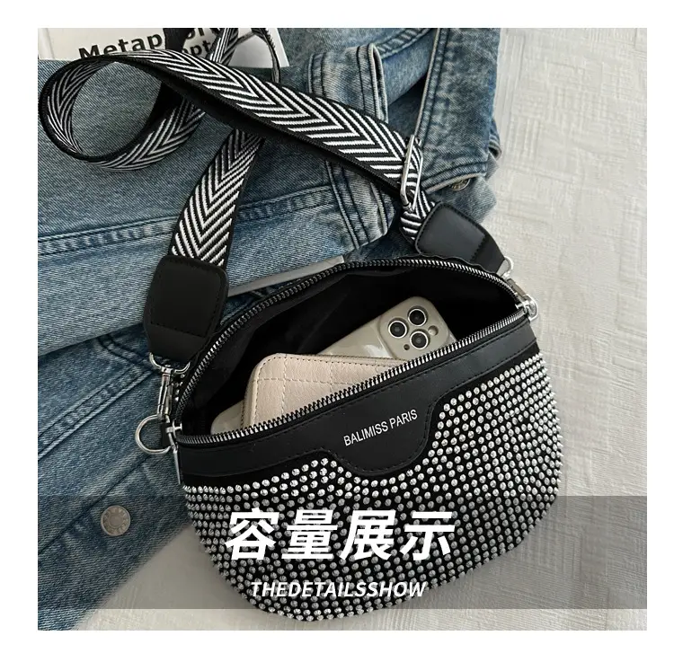 Pink Rhinestone Crossbody Bag for Women — feature 6