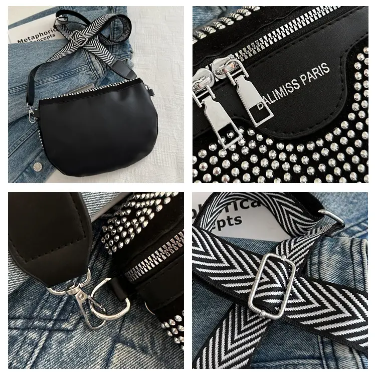 Pink Rhinestone Crossbody Bag for Women — feature 7