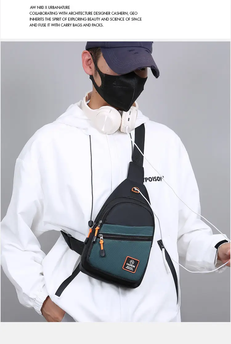 Korean Style Men's Chest Bag 6000mAh 10W Charging — feature 14