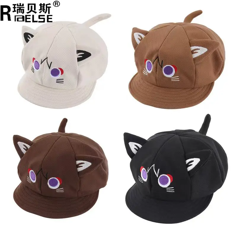 Cute Cat Ears Baseball Cap for Kids Brown - Image 4