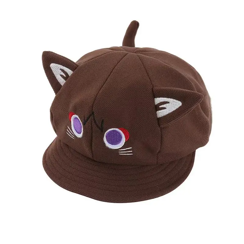Cute Cat Ears Baseball Cap for Kids Brown - Image 2