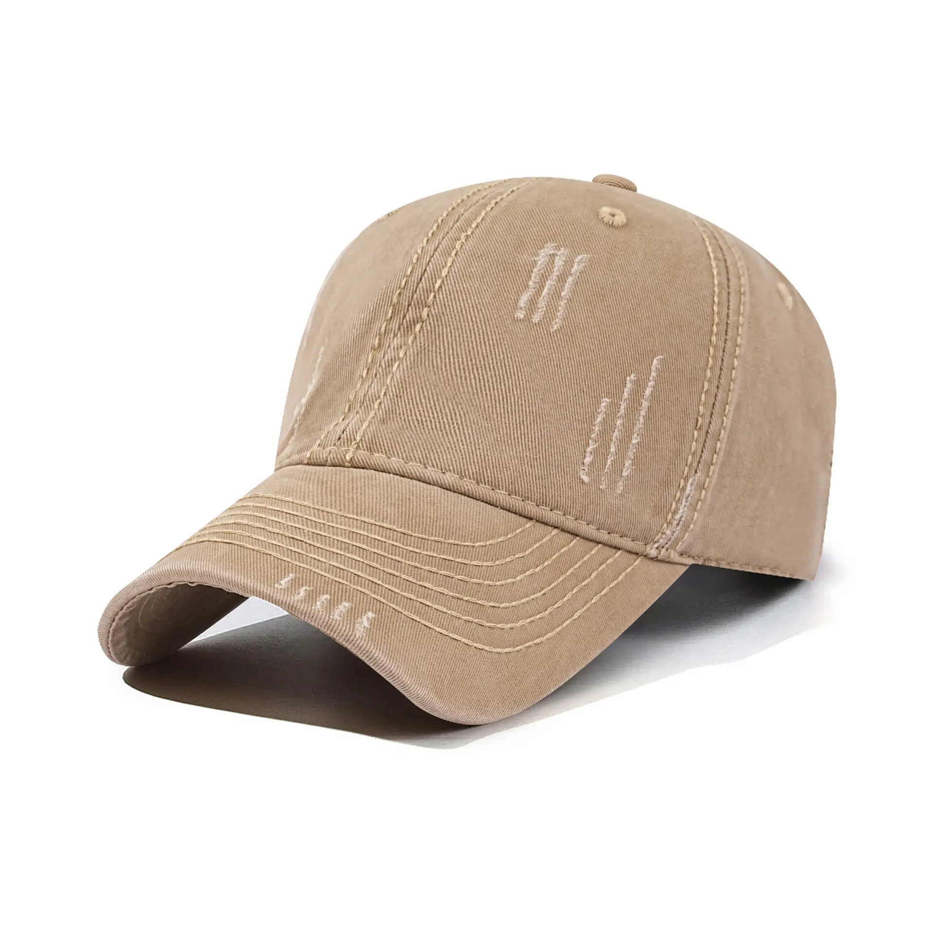 Vintage Holes Wash Cotton Baseball Cap for Men - Image 11