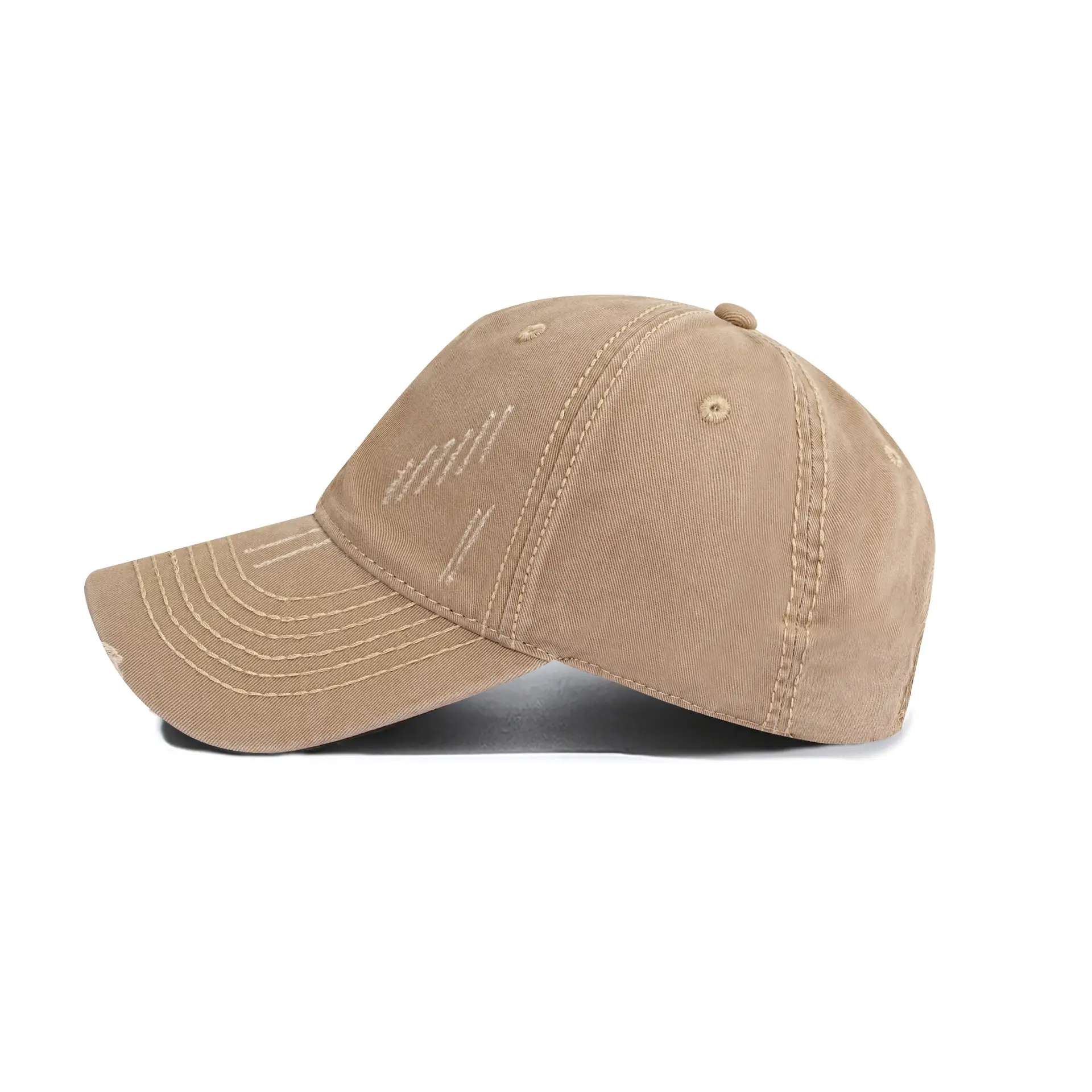 Vintage Holes Wash Cotton Baseball Cap for Men - Image 12