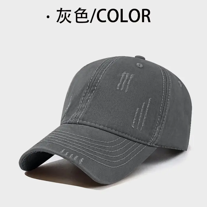Vintage Holes Wash Cotton Baseball Cap for Men - Image 6