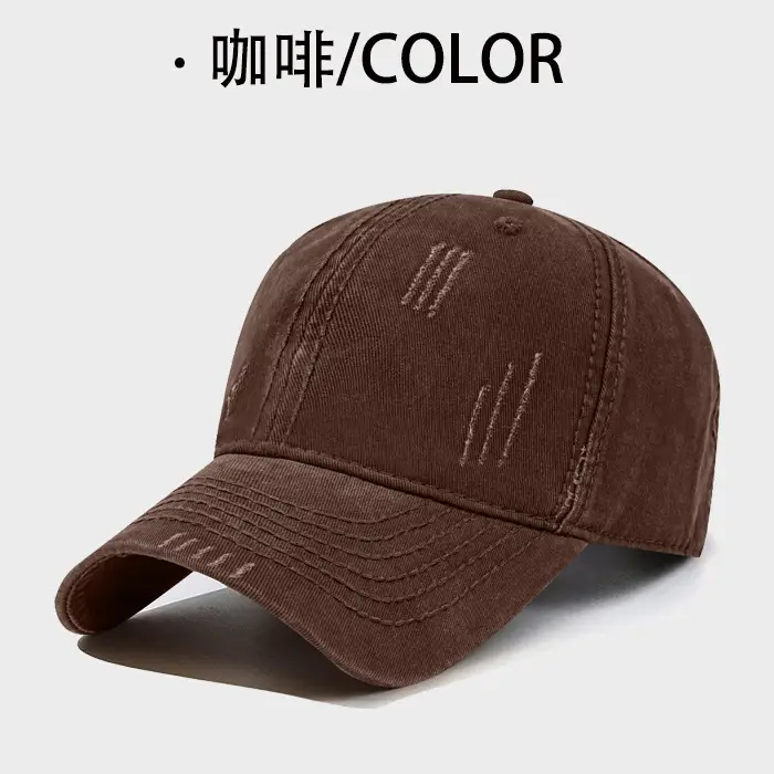 Vintage Holes Wash Cotton Baseball Cap for Men - Image 8