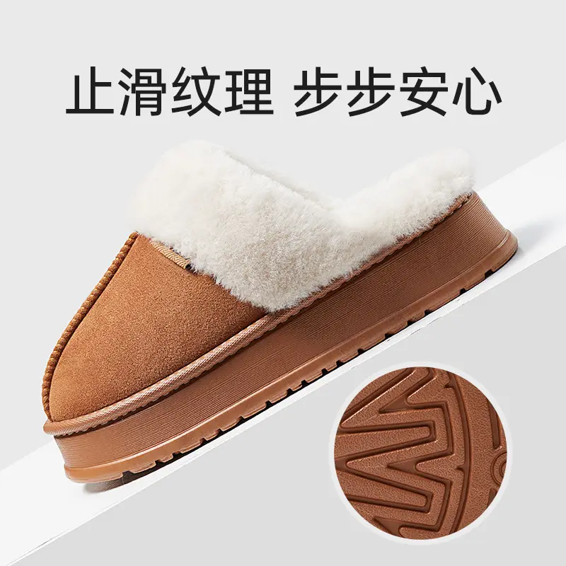 Premium Soft-Toe Cotton Slippers for Women, Autumn/Winter 2025 New Model, Warm Plush Indoor Winter