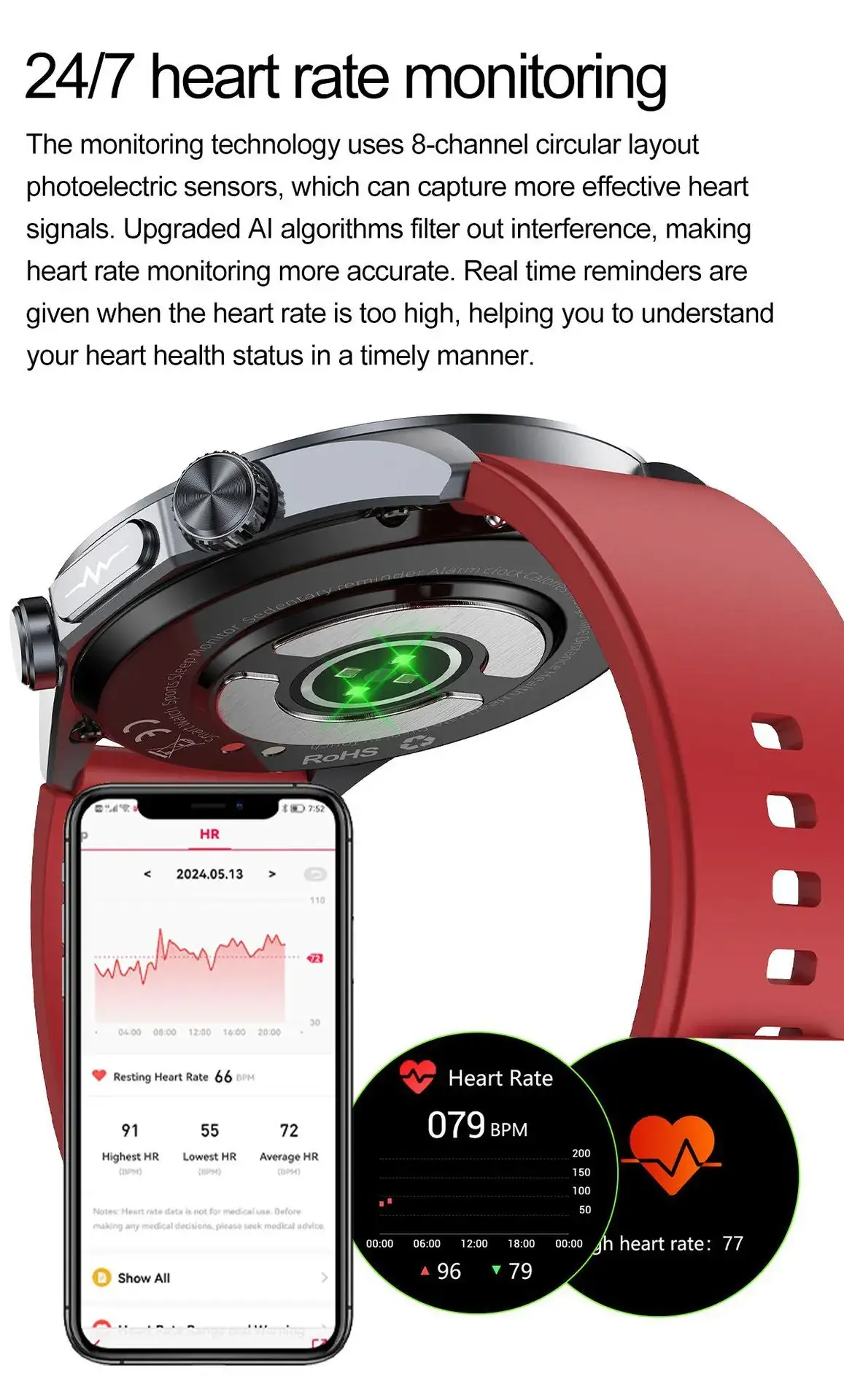 Smart Watch with Heart Rate & Body Temp Tracker — feature 26