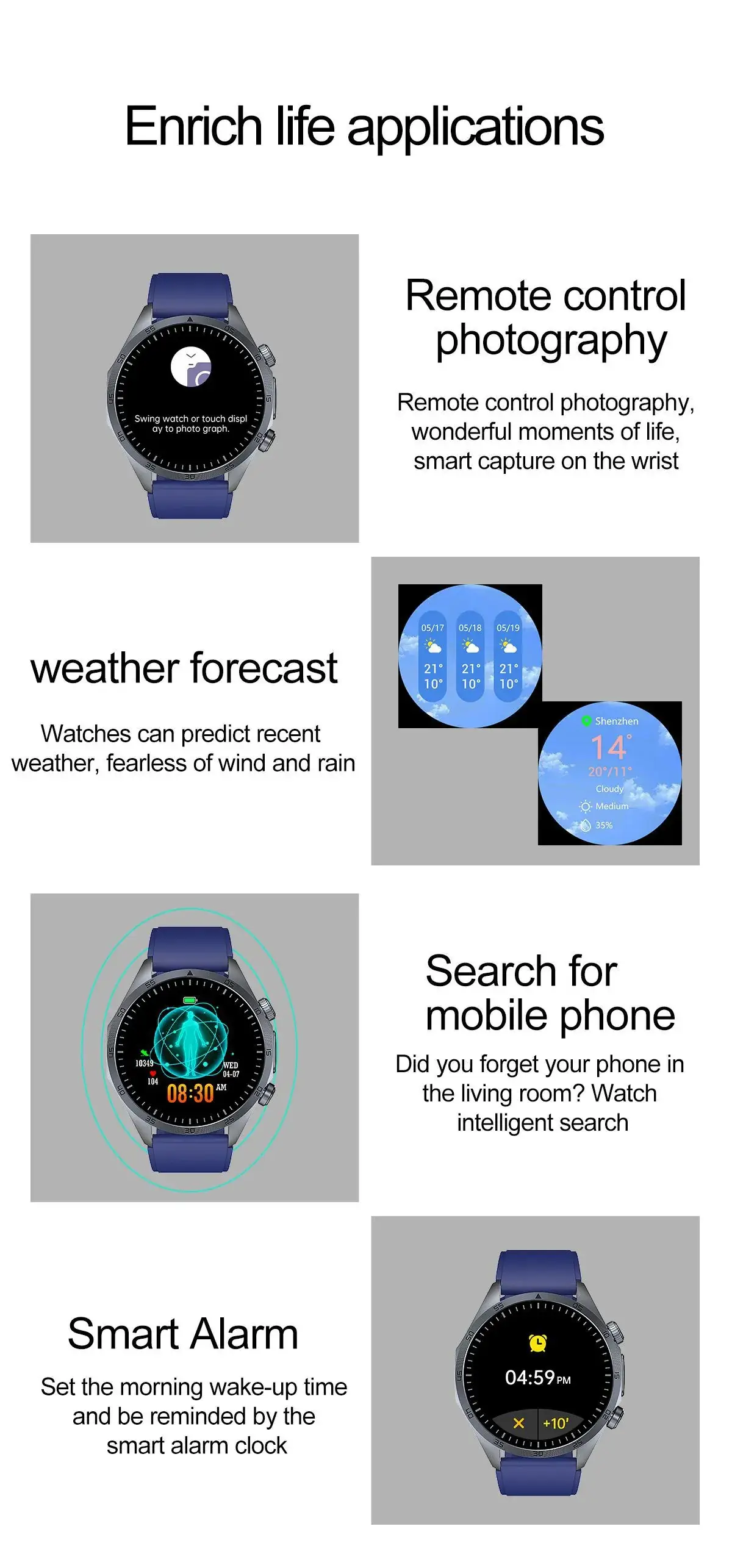 Smart Watch with Heart Rate & Body Temp Tracker — feature 37