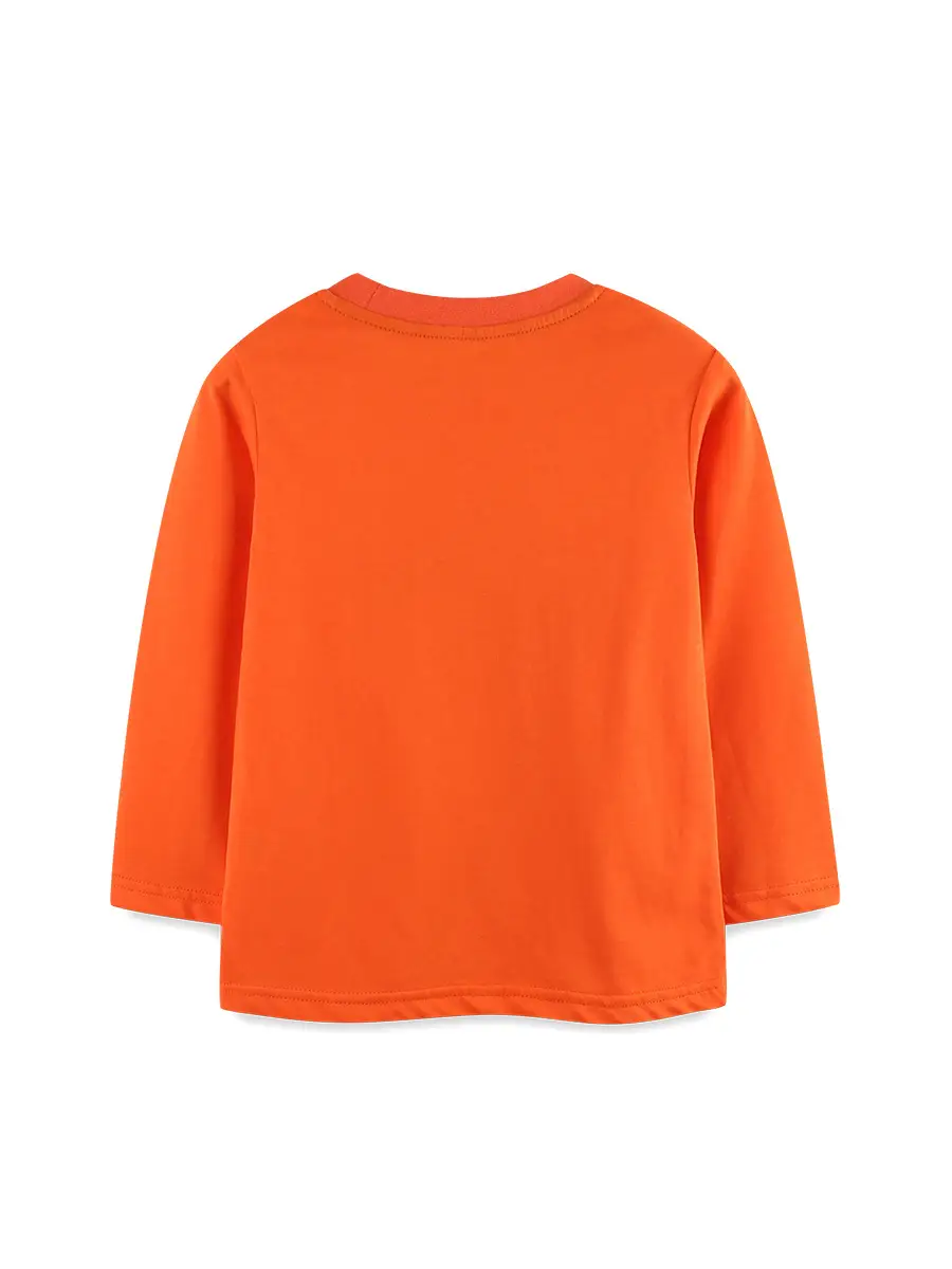 Orange Long Sleeve Boys T-Shirt Needle Cotton European Style