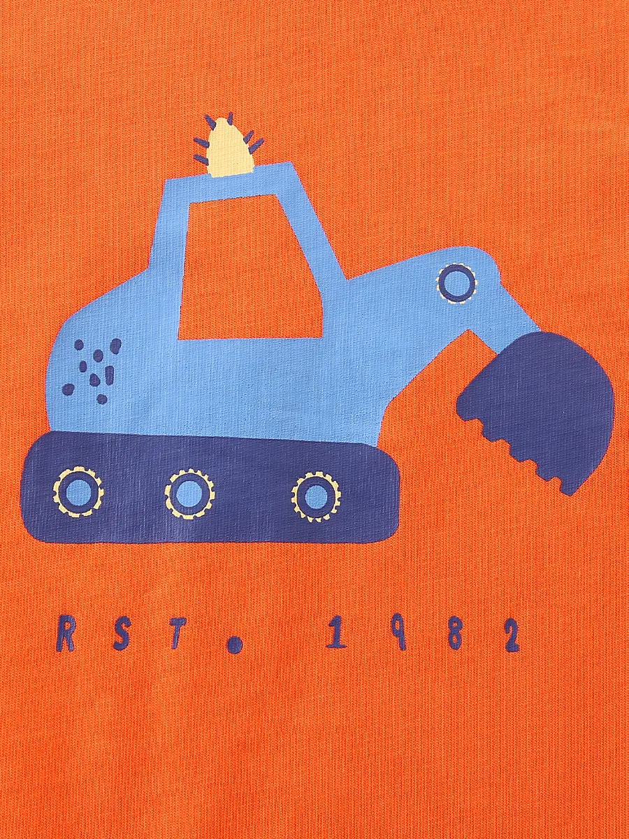 Orange Long Sleeve Boys T-Shirt Needle Cotton European Style