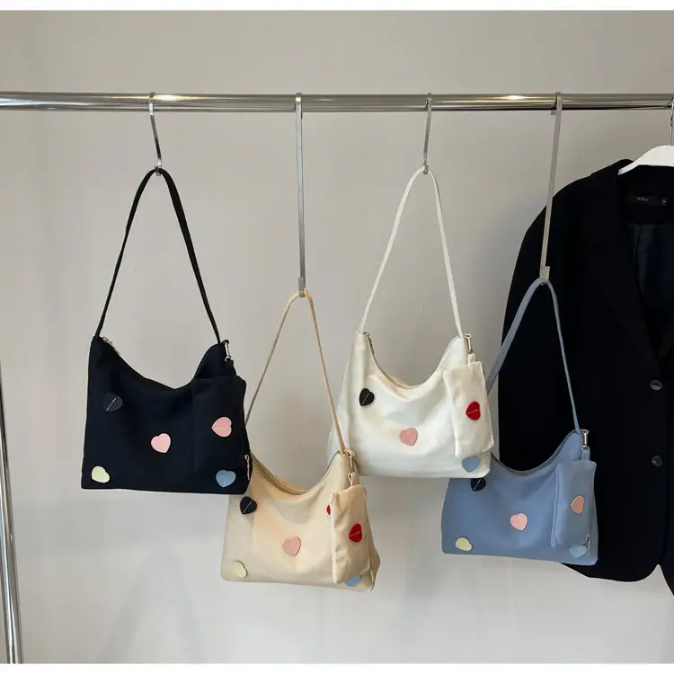 White Heart Polka Dot Shoulder Bag for Girls