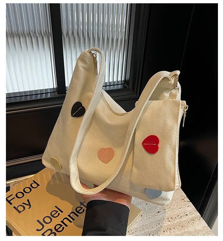 White Heart Polka Dot Shoulder Bag for Girls — feature 1