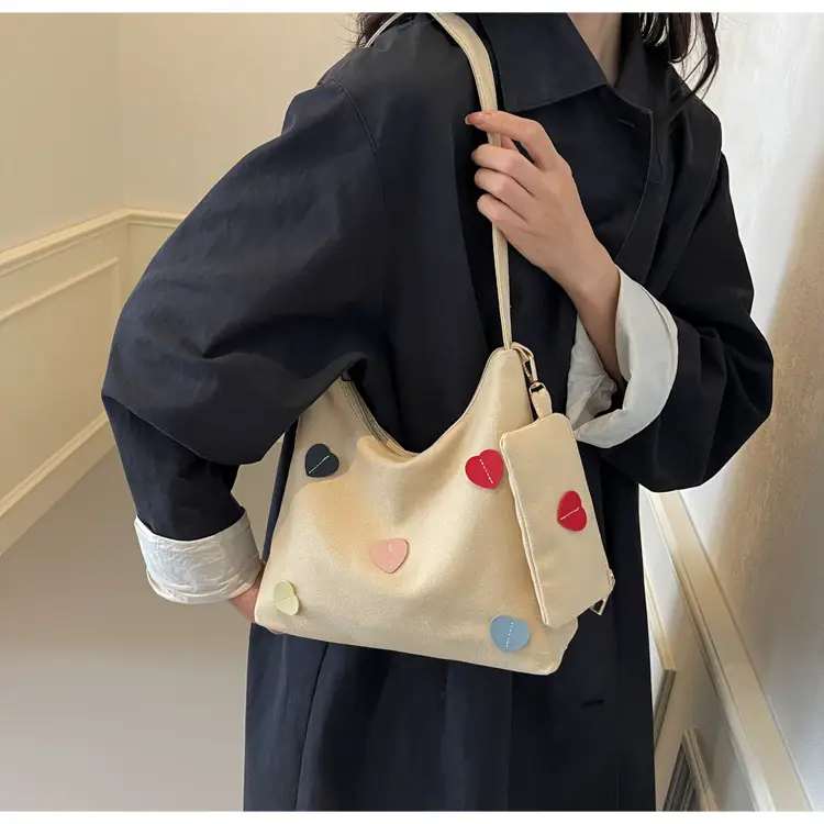 White Heart Polka Dot Shoulder Bag for Girls — feature 10