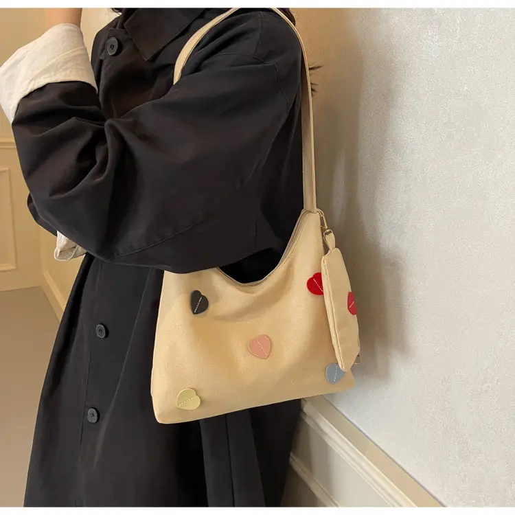 White Heart Polka Dot Shoulder Bag for Girls — feature 12