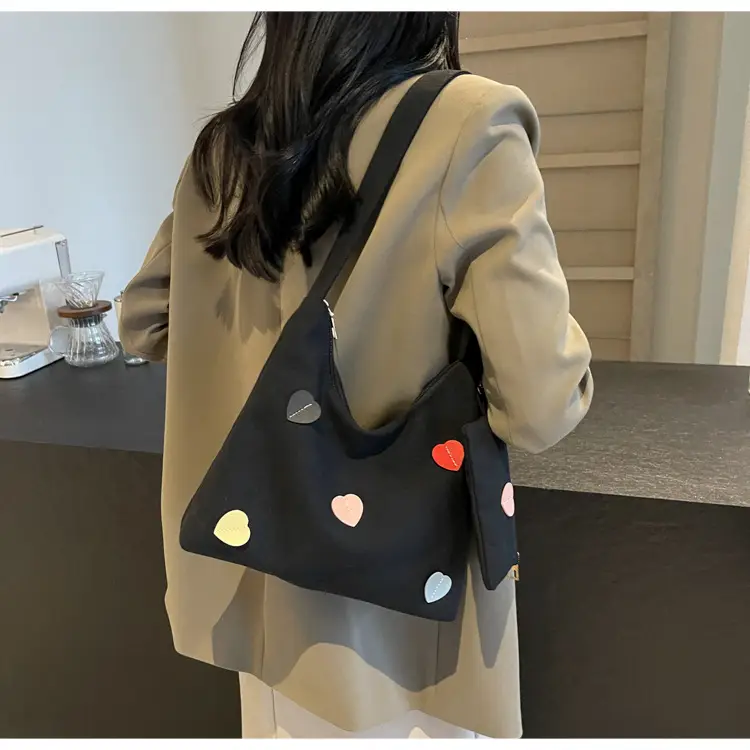 White Heart Polka Dot Shoulder Bag for Girls — feature 17