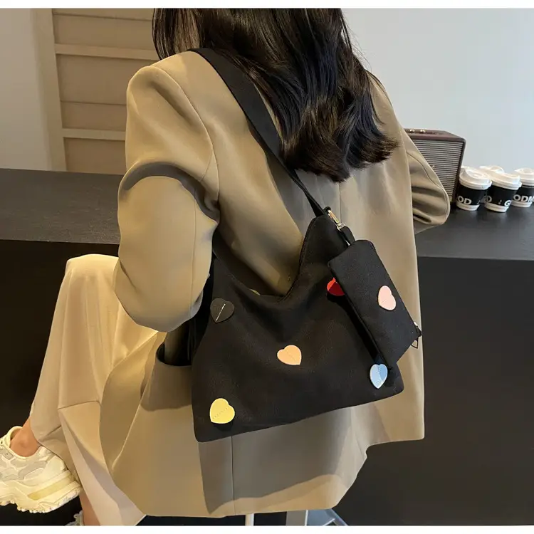 White Heart Polka Dot Shoulder Bag for Girls — feature 18