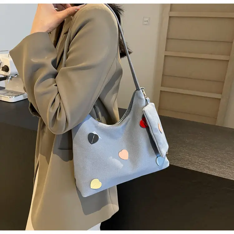 White Heart Polka Dot Shoulder Bag for Girls — feature 19