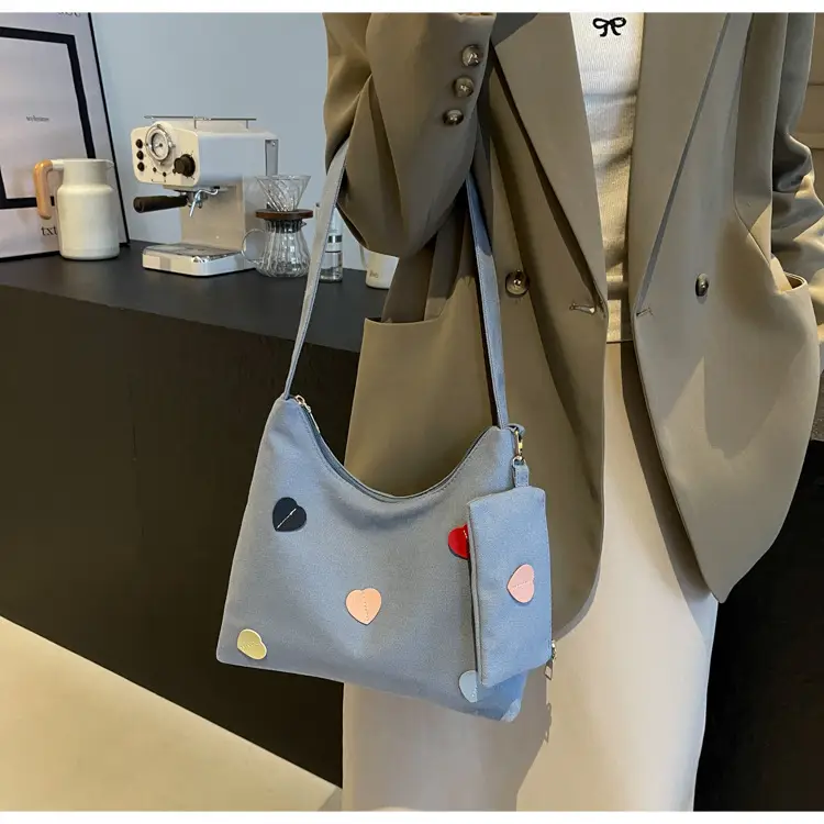 White Heart Polka Dot Shoulder Bag for Girls — feature 21