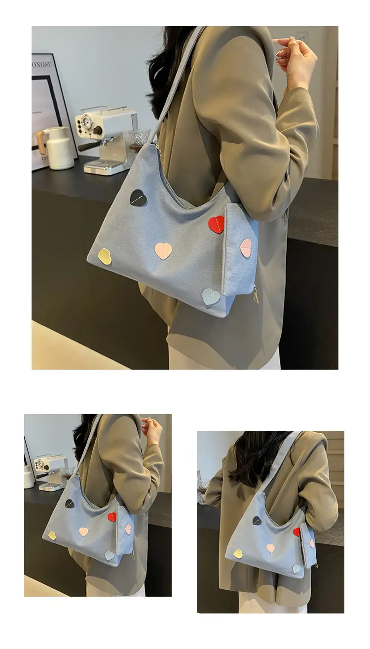 White Heart Polka Dot Shoulder Bag for Girls — feature 23