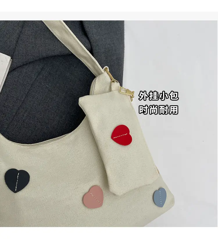 White Heart Polka Dot Shoulder Bag for Girls — feature 3