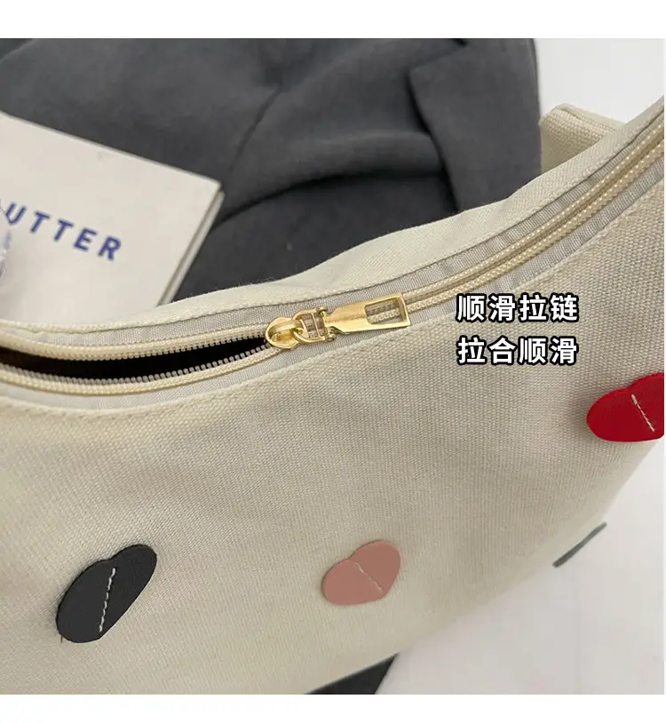 White Heart Polka Dot Shoulder Bag for Girls — feature 4
