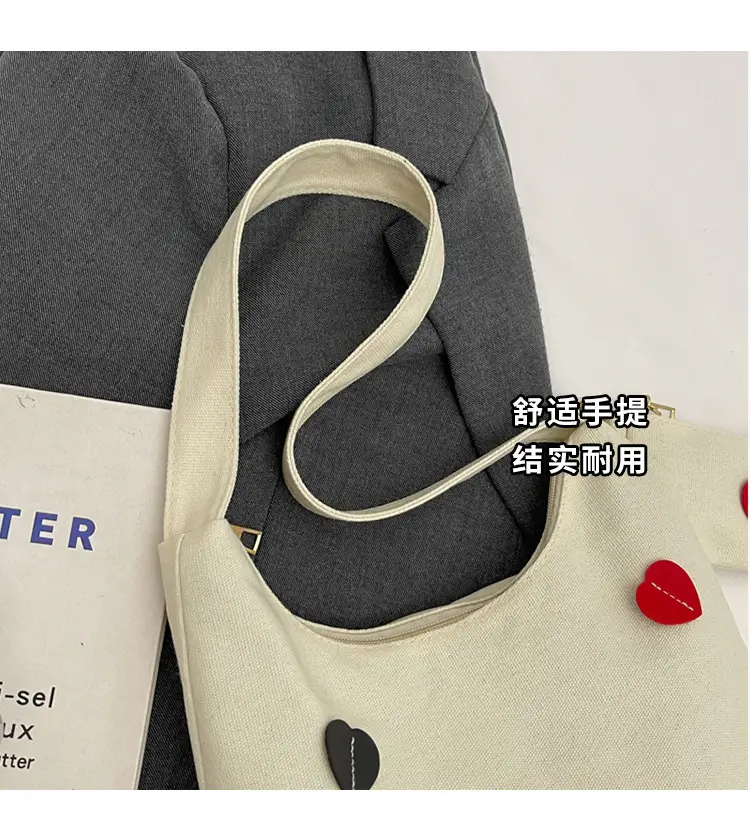 White Heart Polka Dot Shoulder Bag for Girls — feature 5