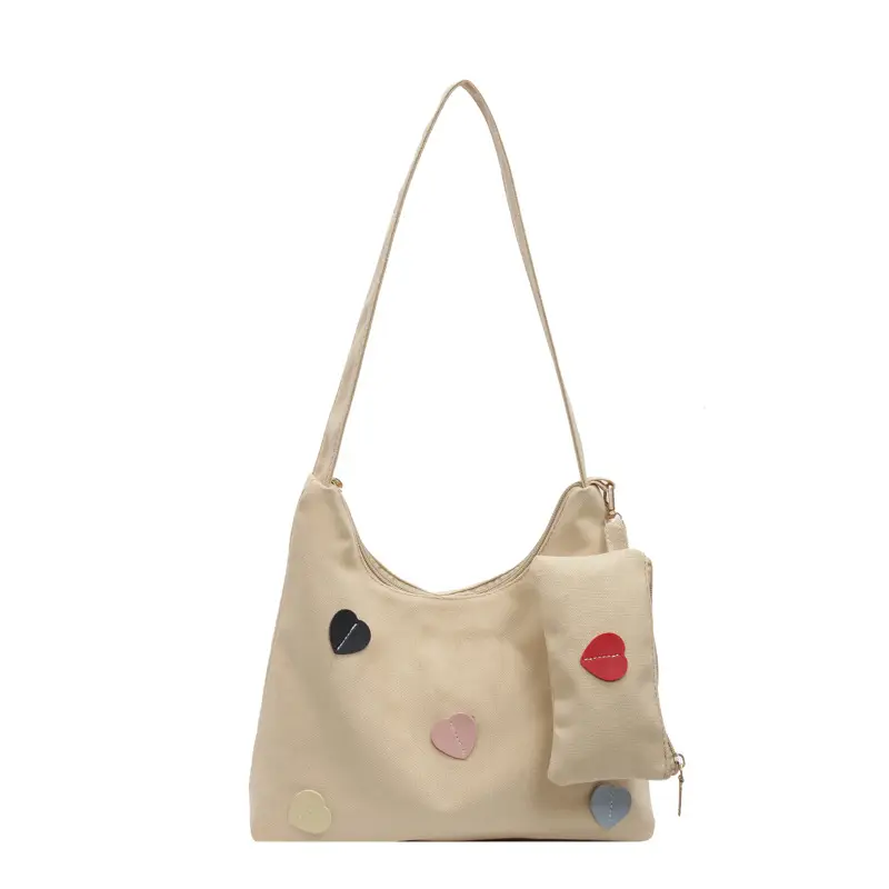 White Heart Polka Dot Shoulder Bag for Girls