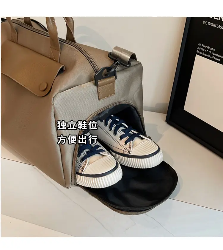 Large Capacity Korean Style Travel Bag Grey — feature 4