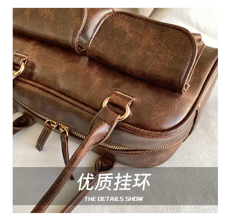Black Retro Textured Shoulder Bag for Women — feature 7
