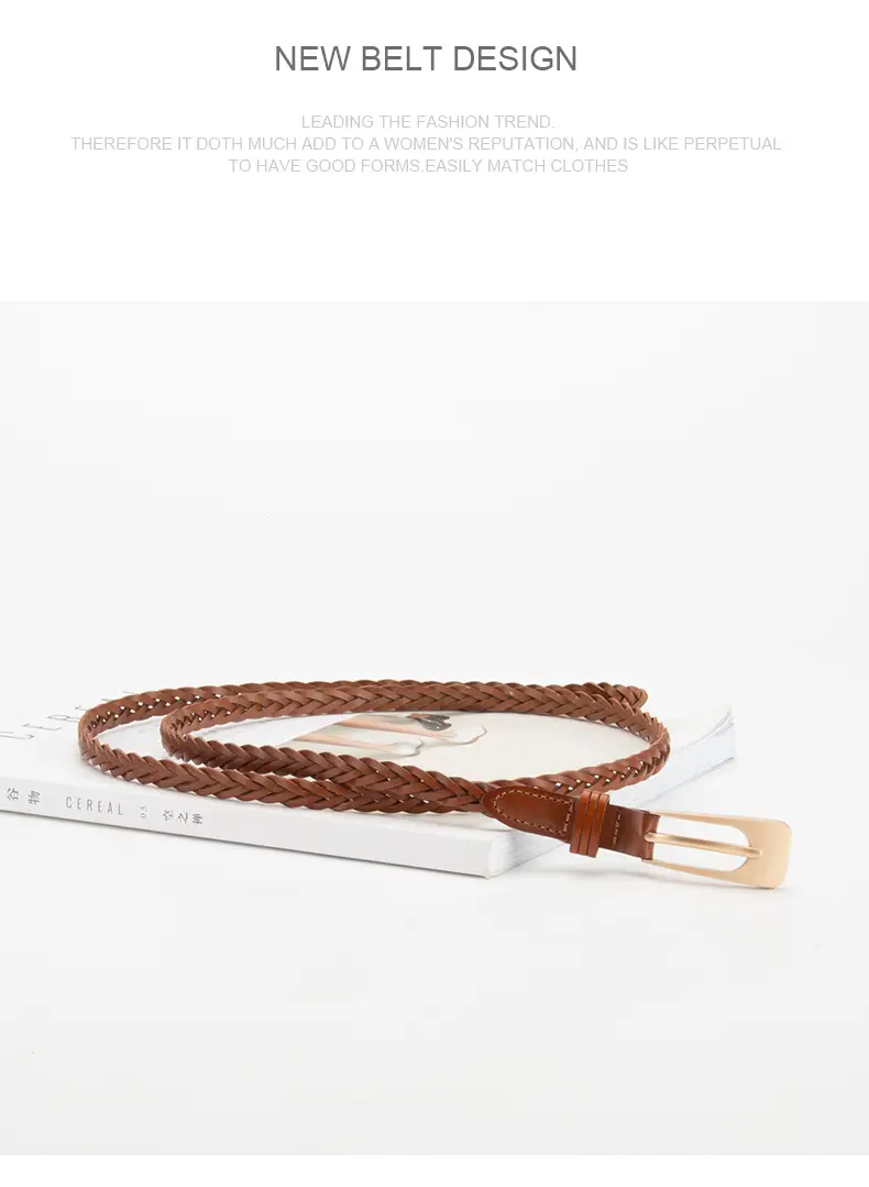 Women Twist Braided Belt Pitch Buckle All Match — feature 10