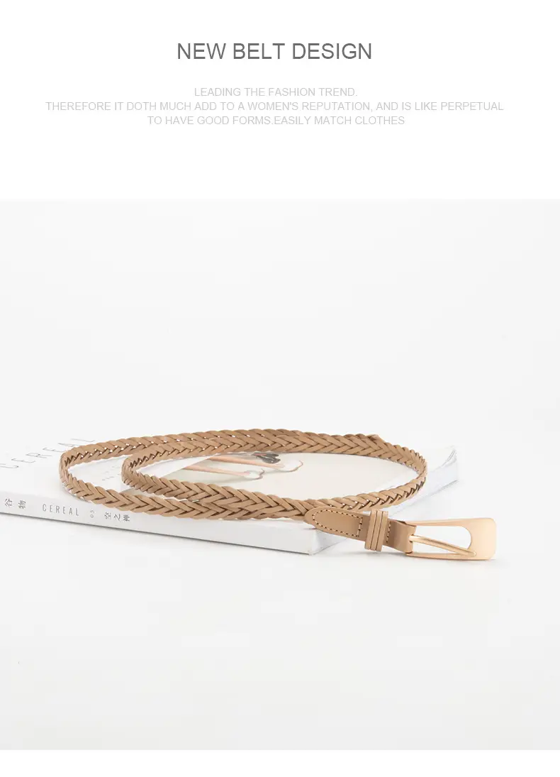 Women Twist Braided Belt Pitch Buckle All Match — feature 11